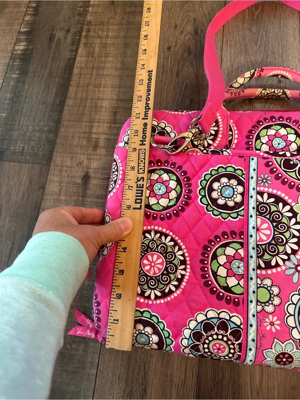 Vera Bradley Pink Cupcake Hard Shell Laptop Travel Bag Quilted Cotton Canvas EUC